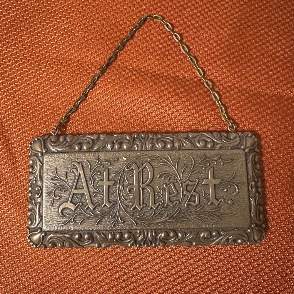 Vintage Funeral 'At Rest' Sign